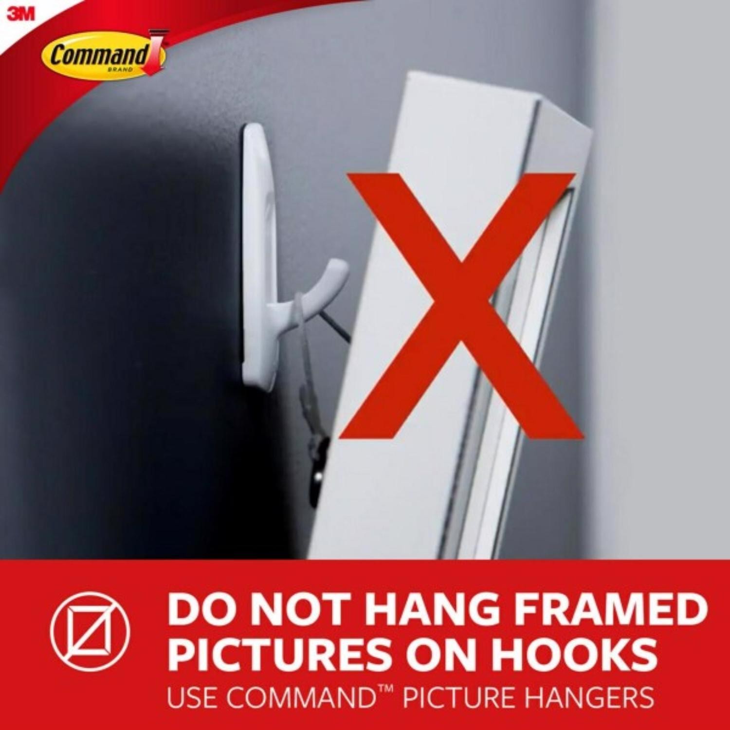 3M 17001ES Command White Damage-Free Utility Hooks Medium 3 lbs. Capacity