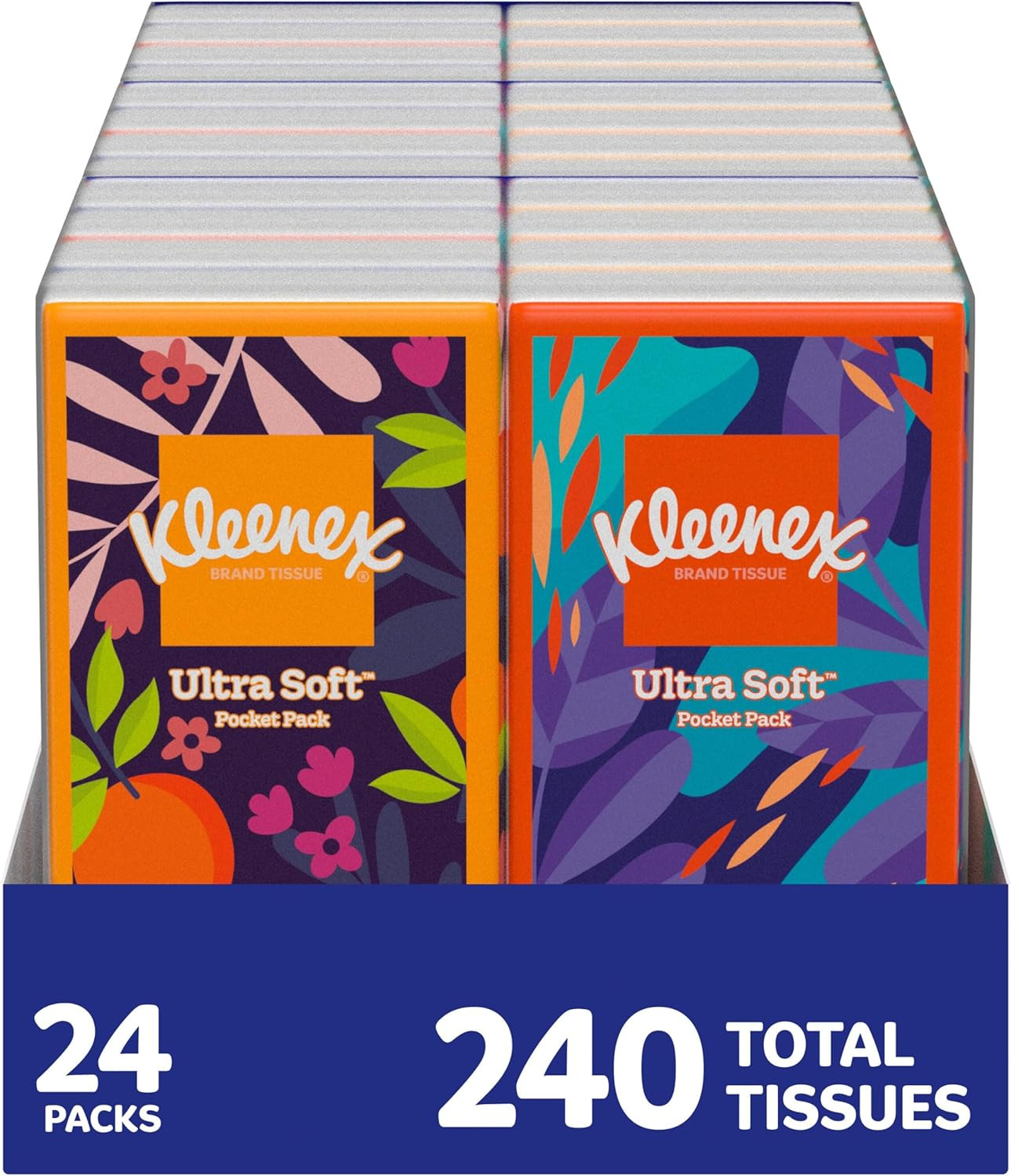Kleenex Ultra Soft Pocket Pack Facial Tissues 24 Packs 10 Tissues/Pack 240 Total