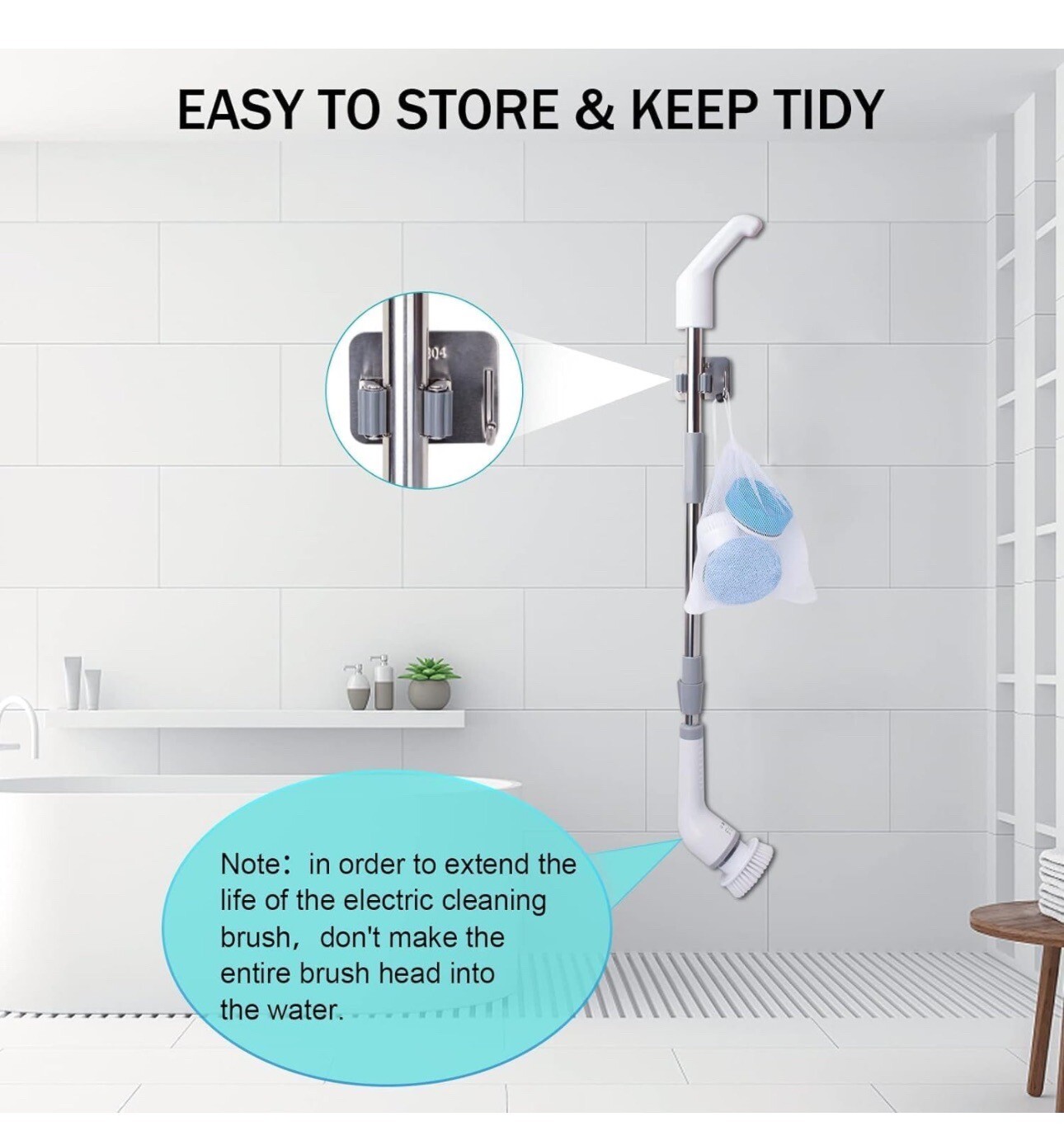 Electric Spin Scrubber 9 In 1 Cordless Cleaning Brush Adjustable Extension Handl