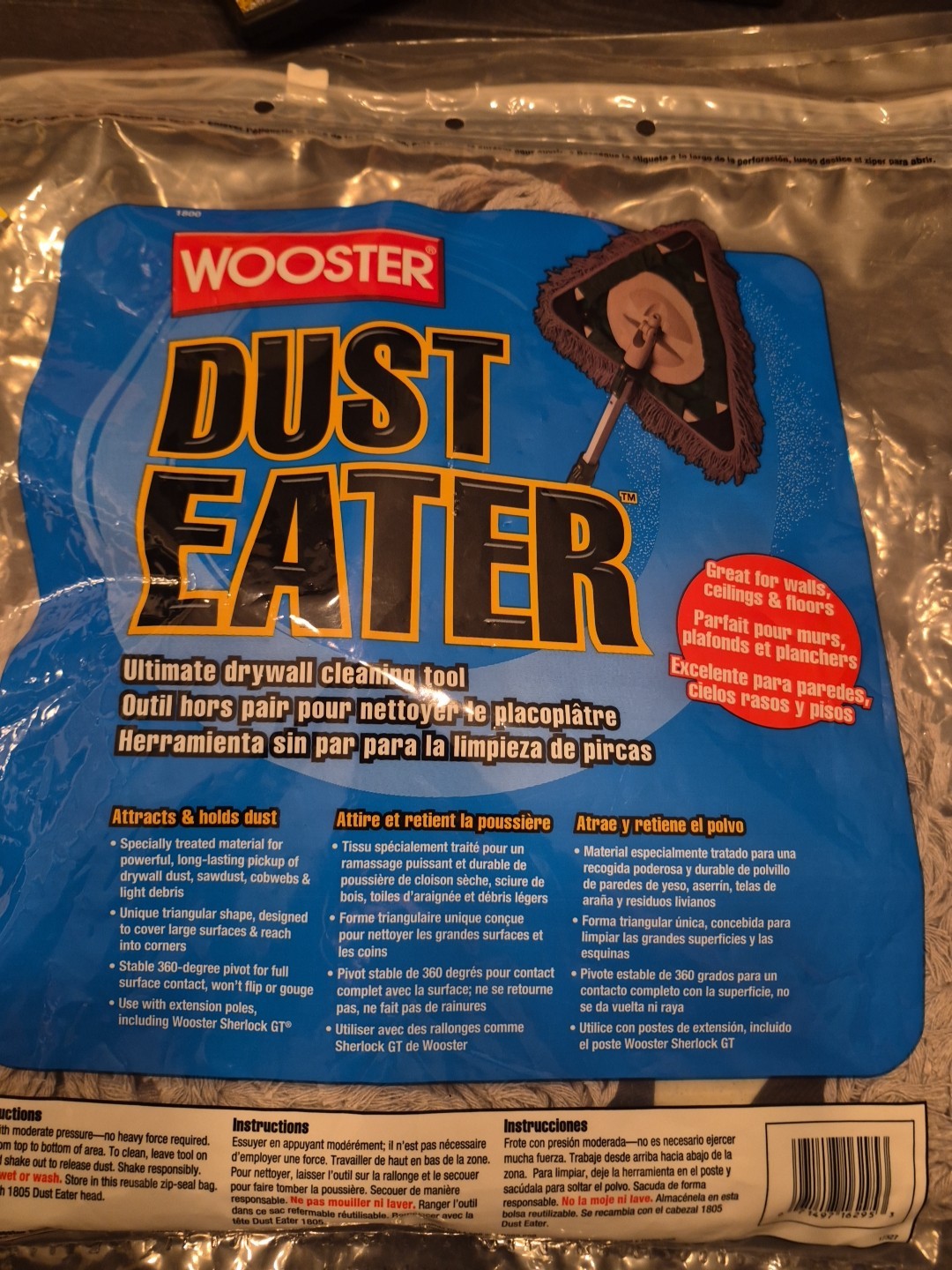 Wooster 1800 Duster, Gray, Mop Like, 16 In. L