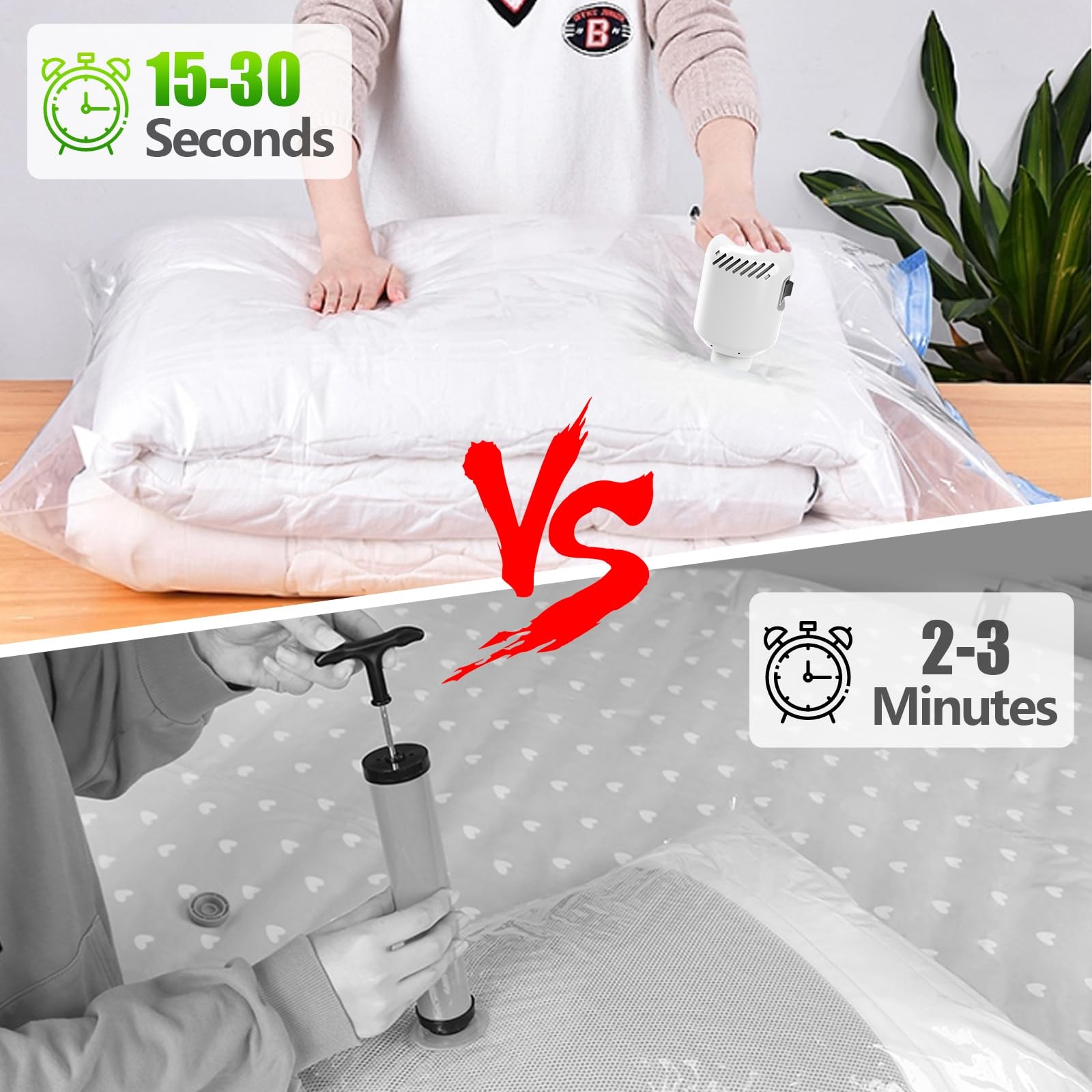 Electric Air Pump for Vacuum Storage Bags 55W Seal 1 Pack, A-White