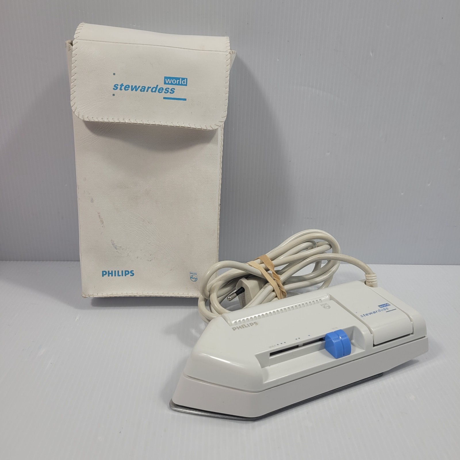 VTG Philips World Stewardess Travel Iron | Folding Handle | European Type C Plug