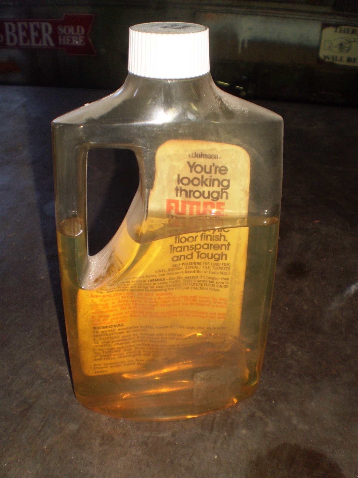 Vintage FUTURE Acrylic Floor Finish 27 oz S.C. Johnson & Son Bottle is 75% Full