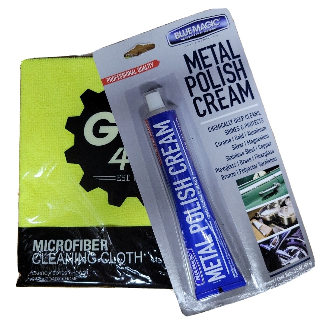 BLUE MAGIC METAL, GOLD, SILVER, STERLING POLISH CREAM 3.5oz + Micro Fiber Cloth