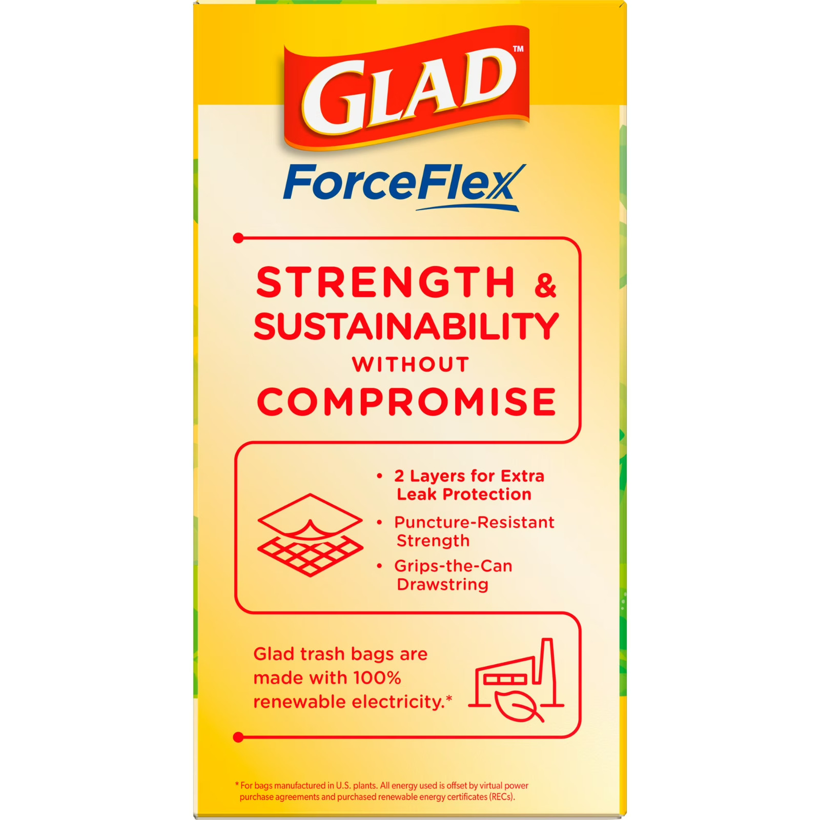 Glad ForceFlex Tall Kitchen Drawstring Trash Bags, 13 Gallon, Gain Original,80ct