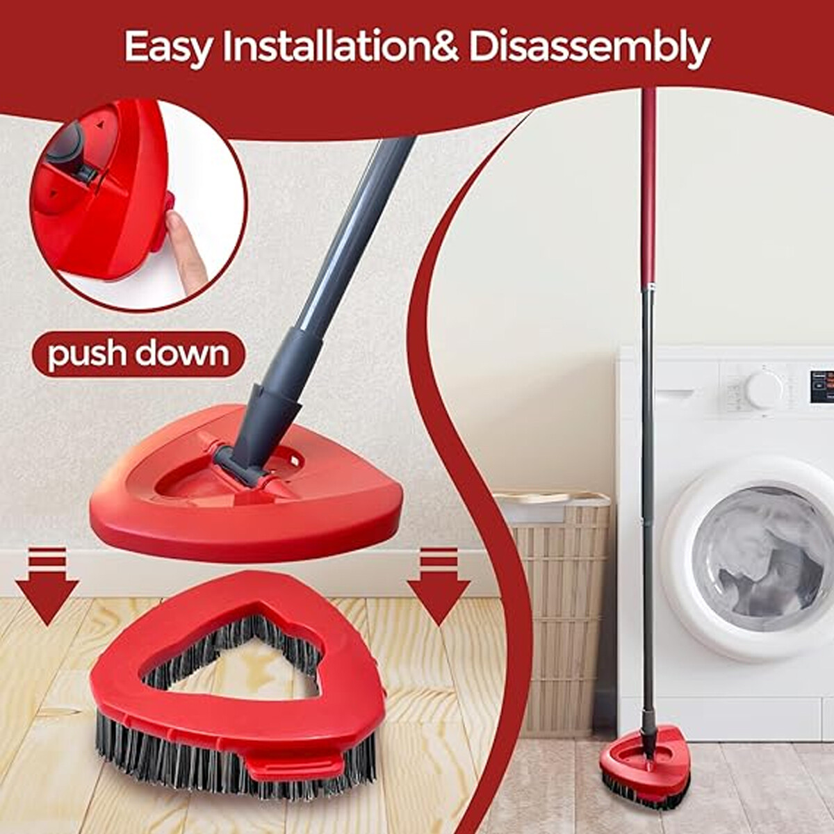 Scrub Brush, 1-4 Pack Spin Mop Scrub Brush Head Compatible for O Cedar Easywring