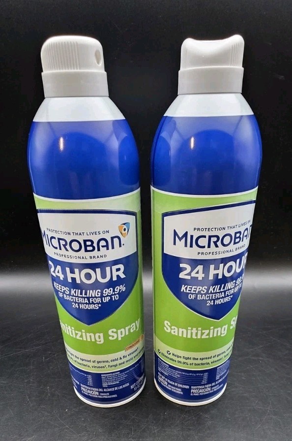 2 Microban 24 Hr Disinfectant Sanitizing Spray 15 Oz Cans Fresh Scent