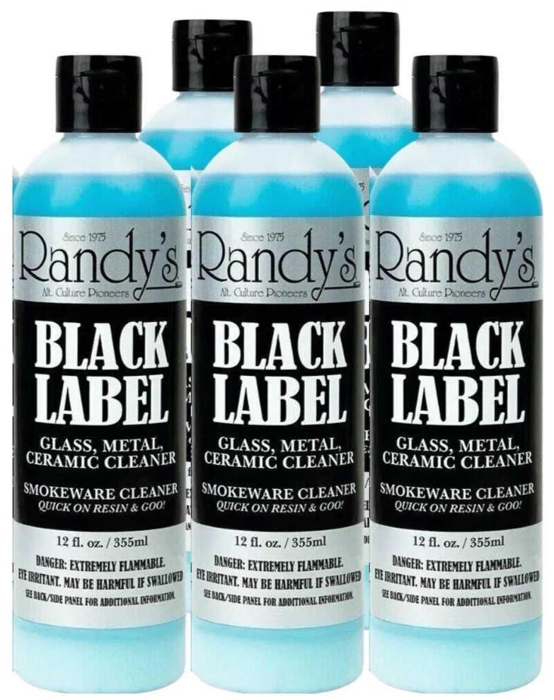 Randy’s Black Label Glass Cleaner 12oz (5 Pack) – Cleans Glass, Ceramic & Metal