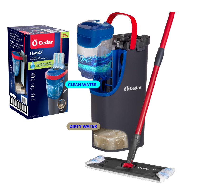 O-Cedar H2prO Flat Mop System | Quick Everyday Cleaning