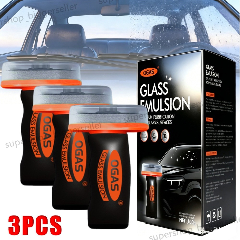 3PCS Glass Emulsion Cleaner,Car Oil Film Cleaner,Handle Oil Film Remover