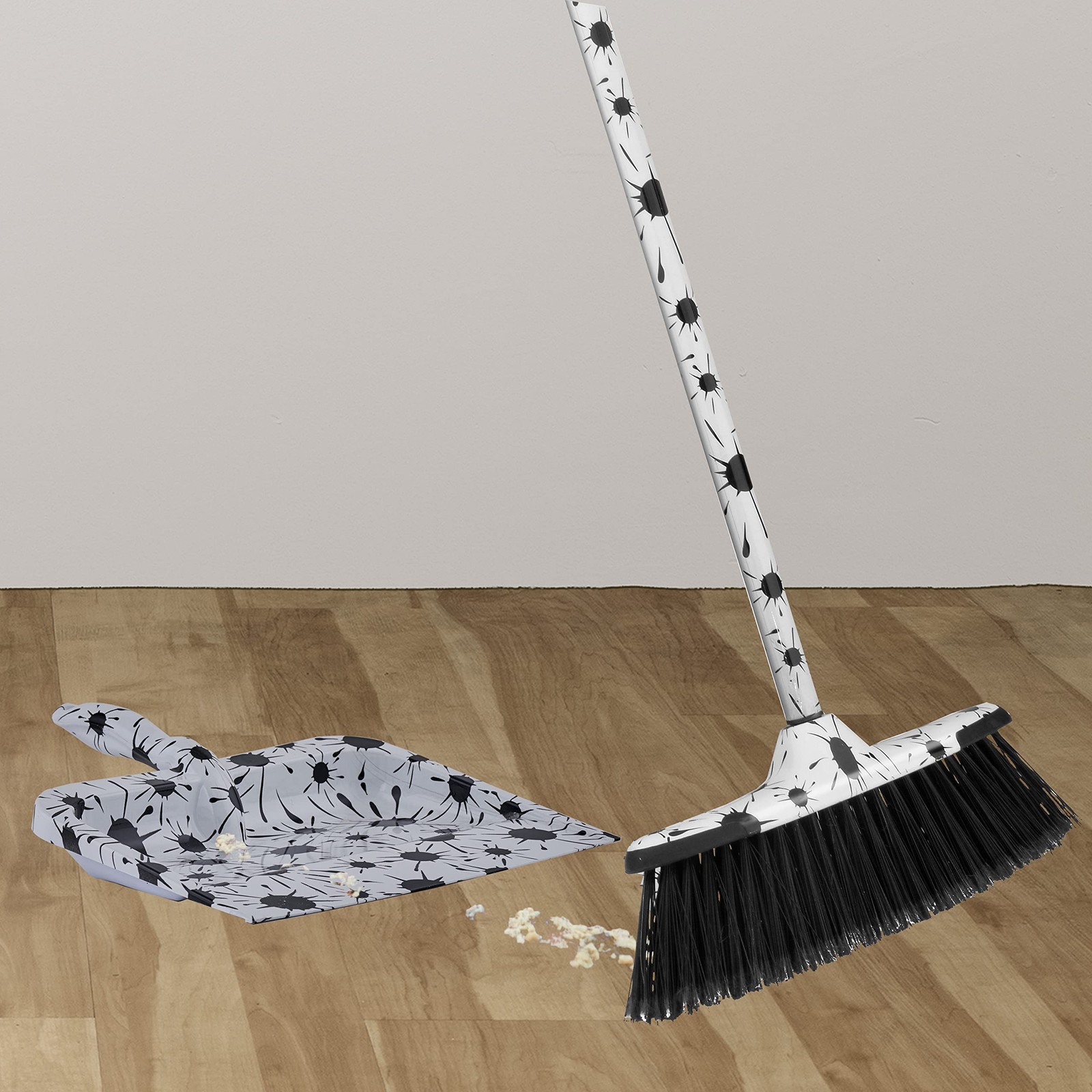 Splash Design Dustpan, Black and White Splash Print Heavy Duty Dustpan for Ho…