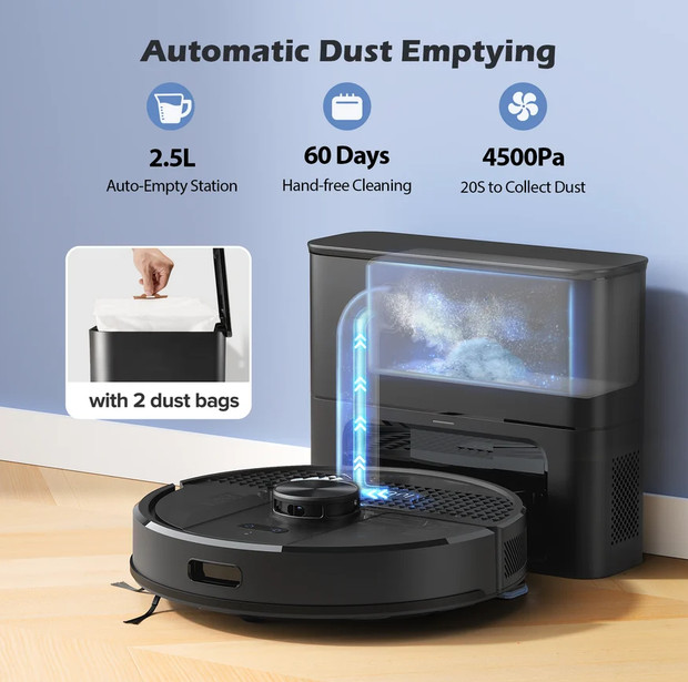 lubluelu SL68 Plus Robot Vacuum with 2.5L Automatic Suction Station