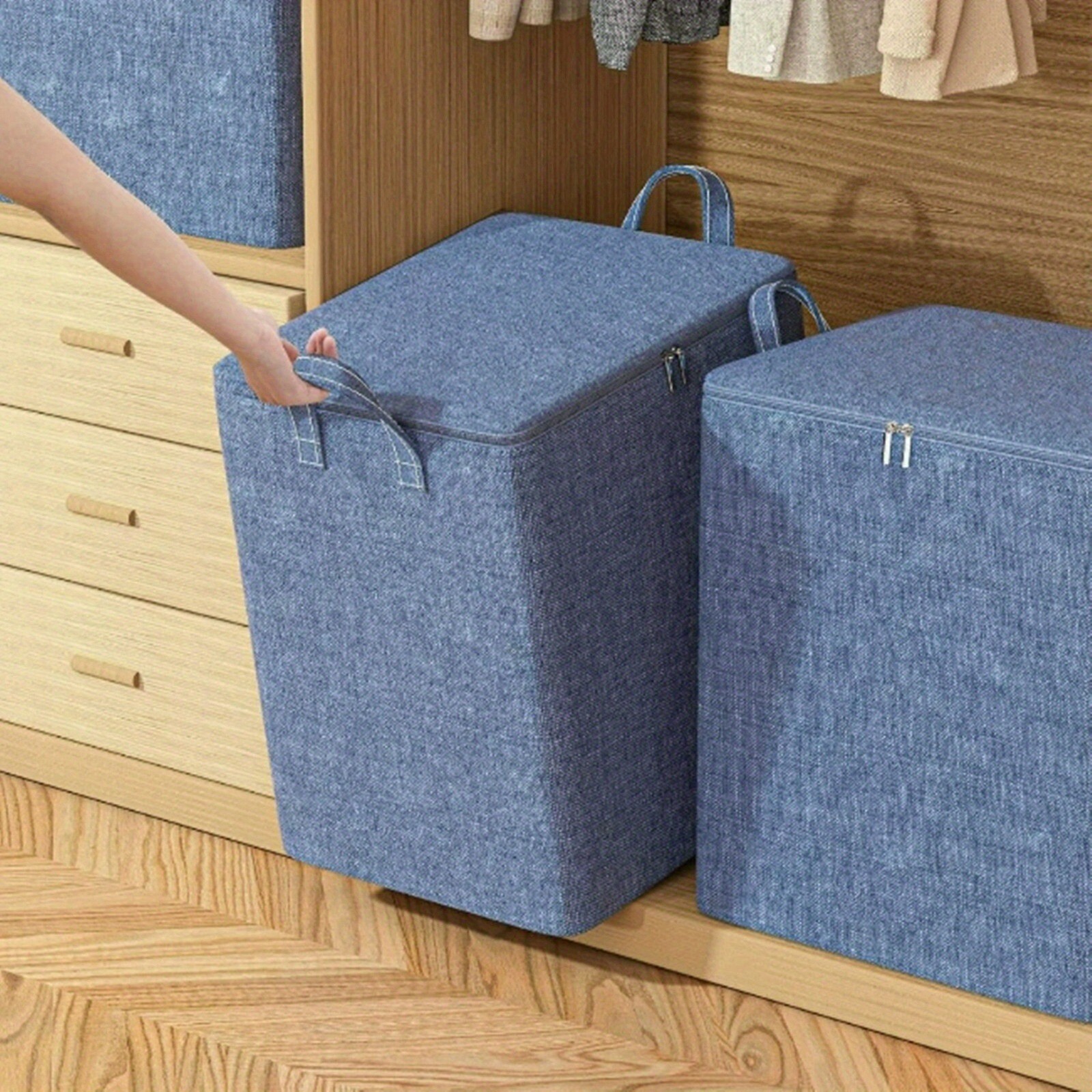 210L Clothes Storage Bag Large Capacity Organizer for Comforters Blanket Bedding