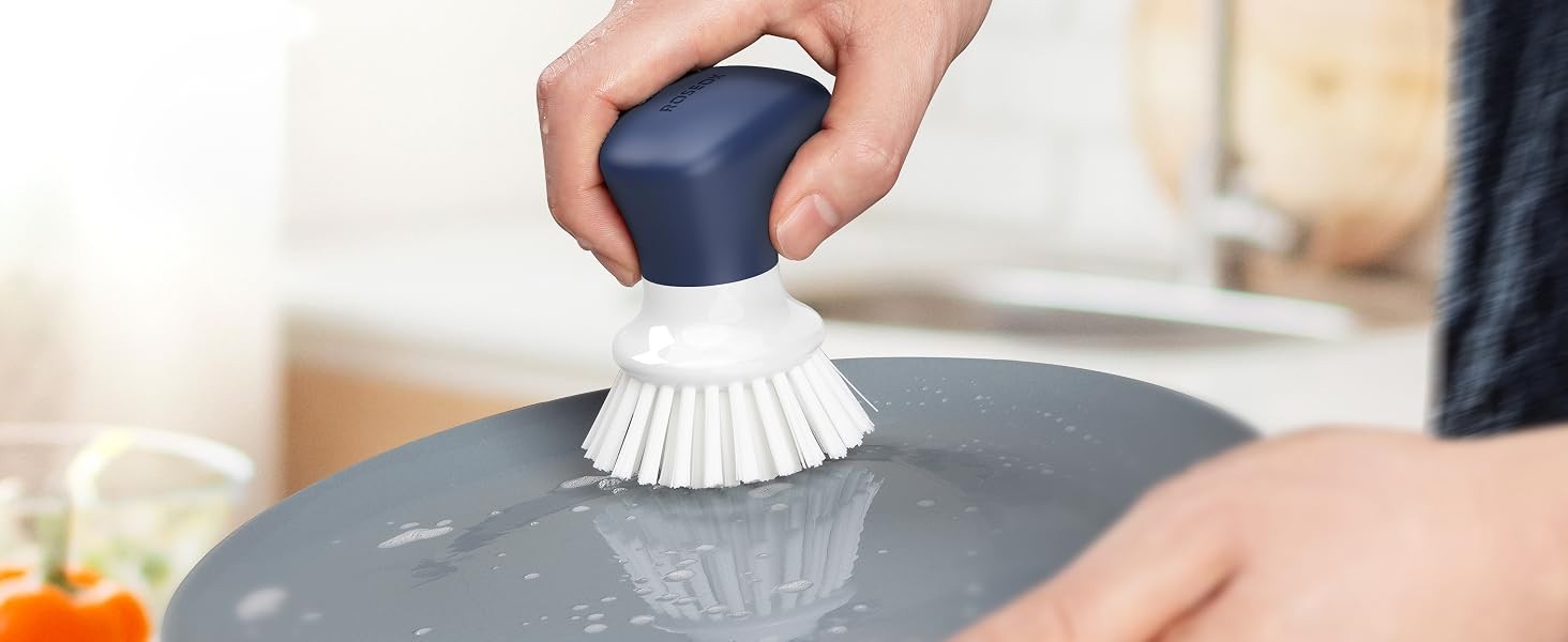 Dish Scrub Brush, Palm Brush, Kitchen Brush, Nylon Bristles | Self-Standing Dish