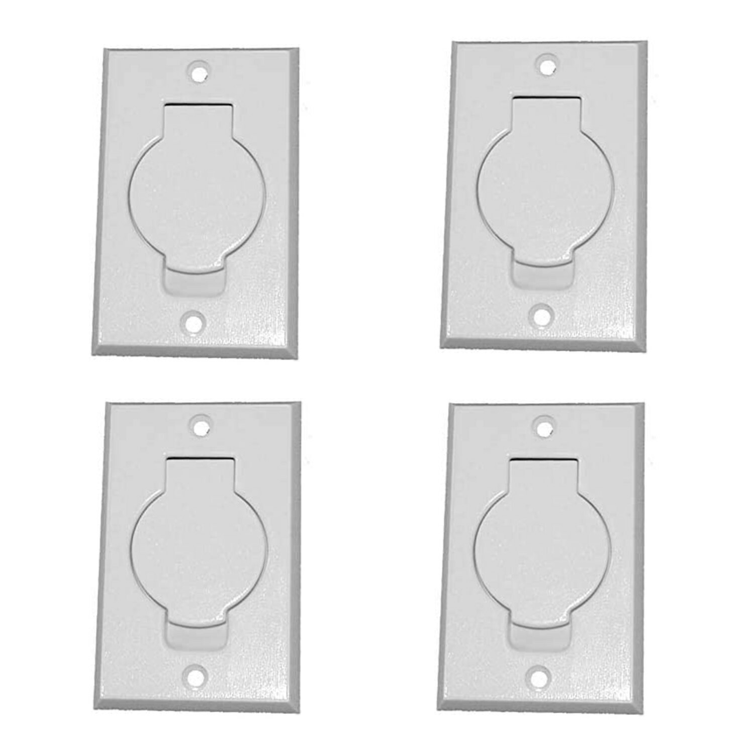 Central Vacuum Inlet Valves for Beam Central Vac – White Round Door (4-Pack)