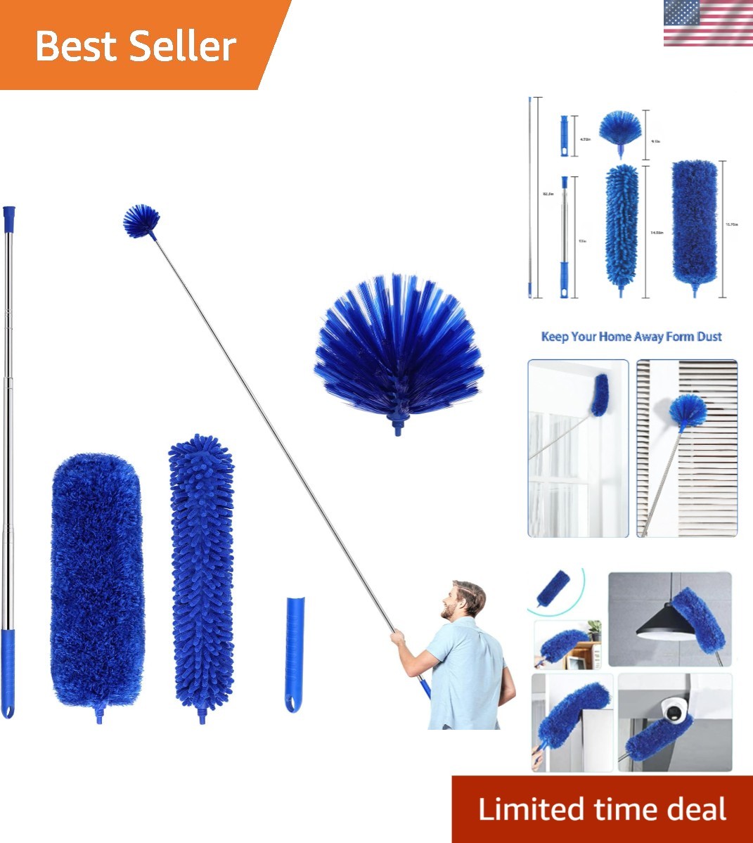 Microfiber Dusters for Cleaning Cobwebs Fans Ceilings Dusters with Extendable…