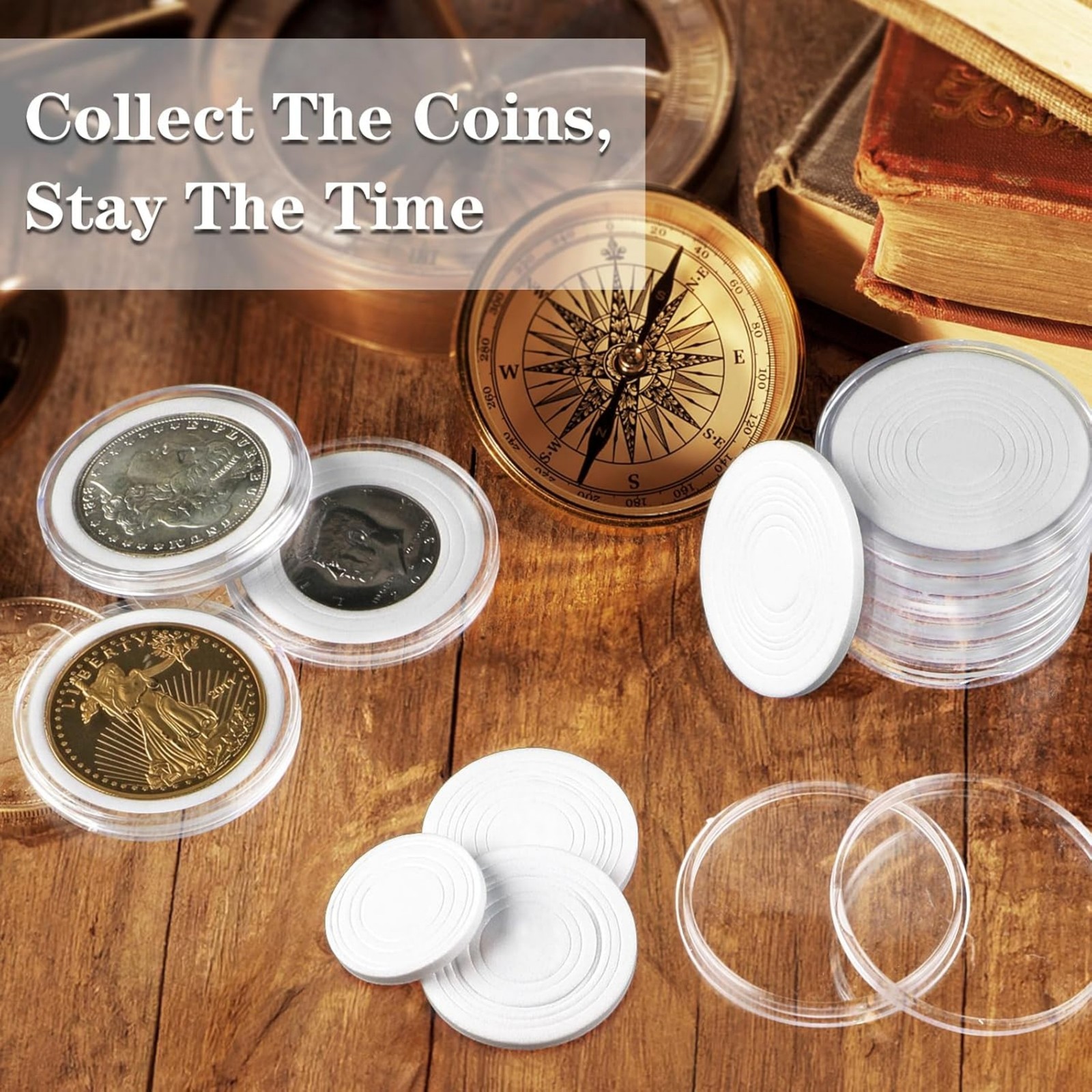 Clear 41mm Coin Capsules 60 Pcs For 1oz Silver Bullion Coins w/Storage Box US