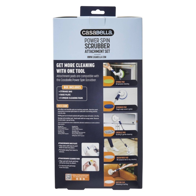 Casabella Power Spin 6 Count Microfiber Scrub And Shine Attachment Set