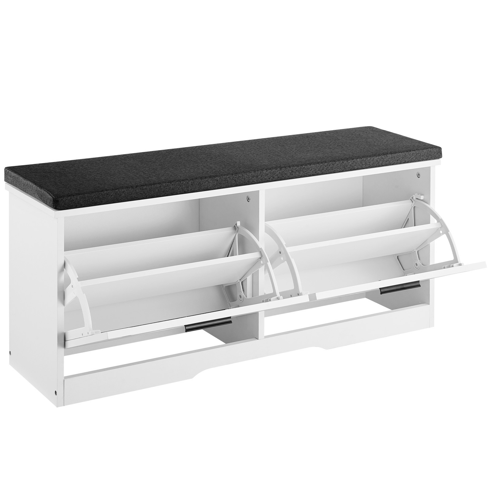 Uimoso Entryway Shoe Storage Bench 39.4″ Wide with 2-Tier Shelf and Flip Drawers