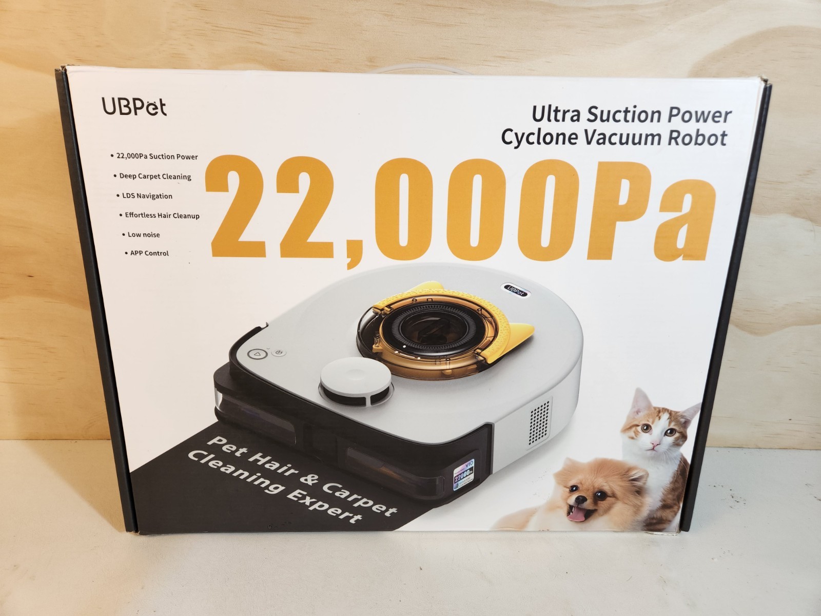 UBPET Robot Vacuum Cleaner 22000Pa Suction Smart Mapping LiDAR Pet Hair
