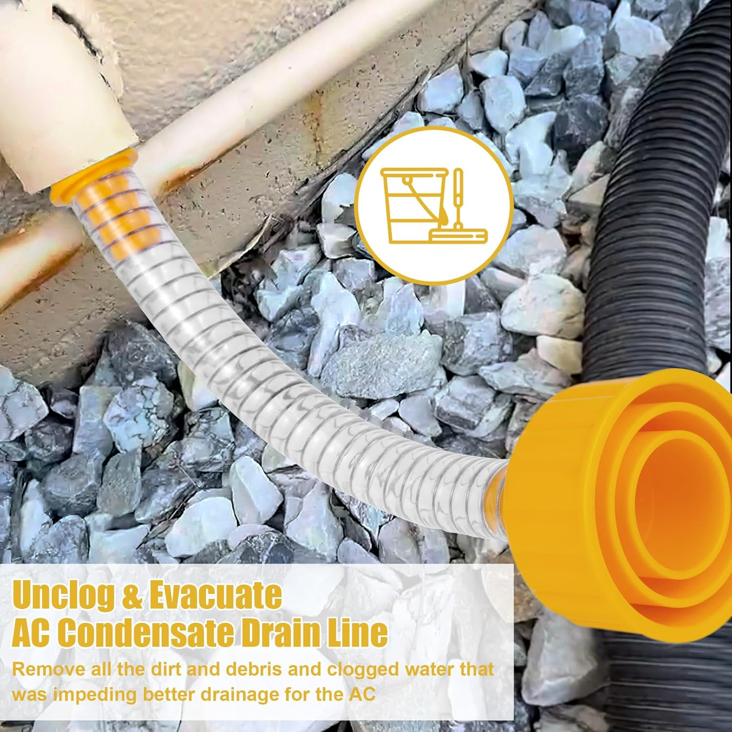 Wet Vac Attachment A/C Drain Lines Cleaner Tool, AC Drain Line Vacuum Adapter to