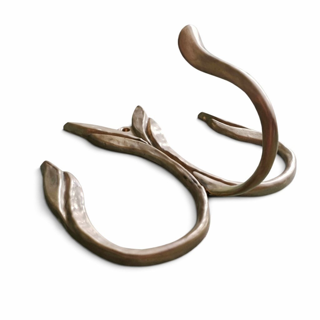 Gold Wall Hook Leaf Design Art Nouveau Decorative Hat Rack Brass Wall Decor
