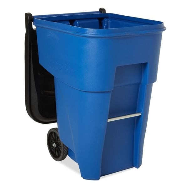 Rubbermaid Commercial Fg9w2273blue Brute 95 Gal Rectangular Rolling Plastic