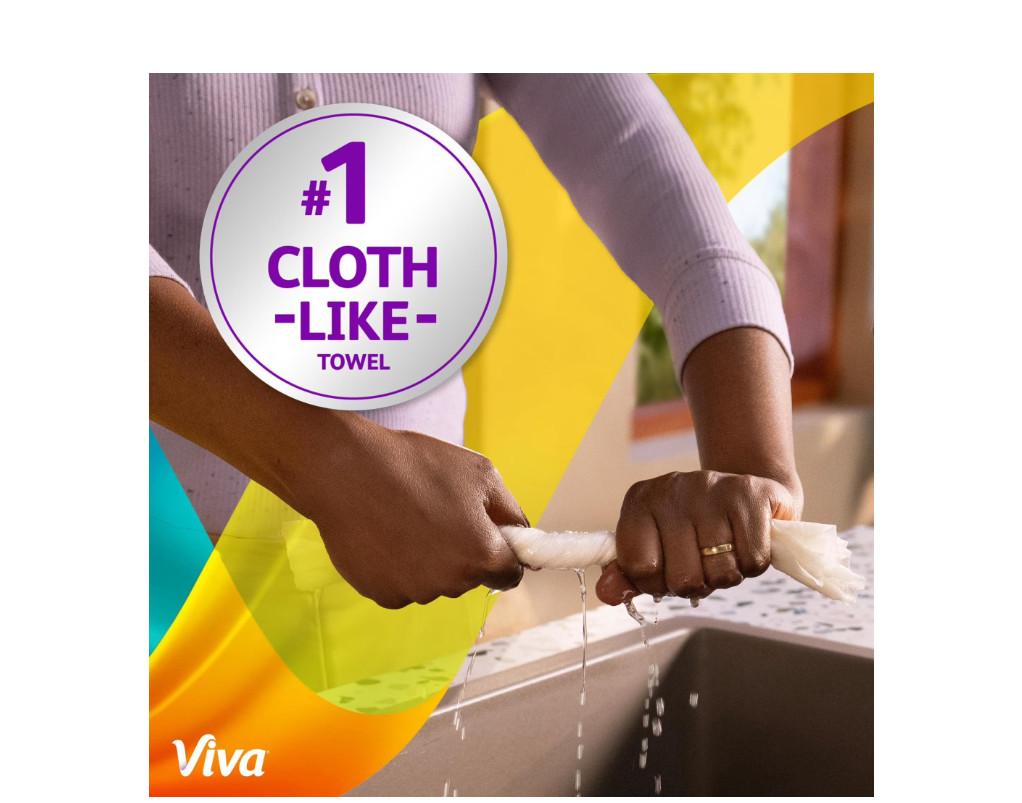 Viva Signature Cloth Paper Towels, 8 Triple Rolls, 129 Sheets per Roll