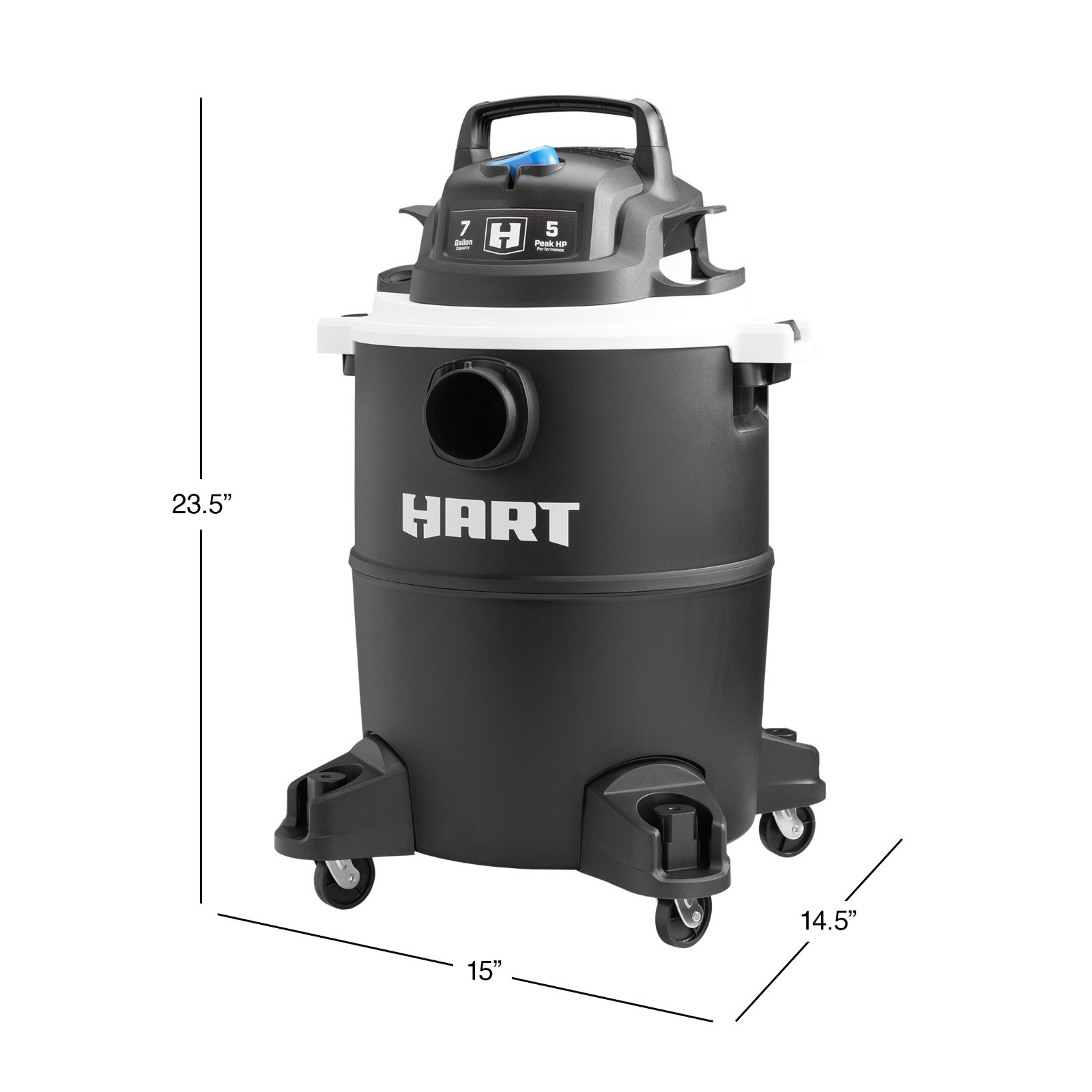 HART VOC708PF 3701 7 Gallon 5 Peak HP Poly Wet/Dry Vacuum with Blower Function