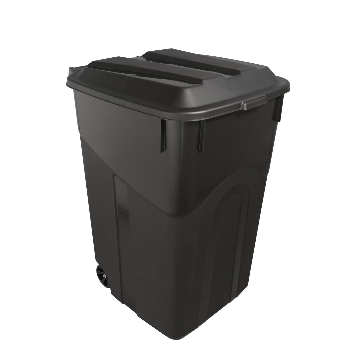 2 Pack Hyper Tough 45 Gallon Rolling Trash Can Heavy Duty Outdoor Black