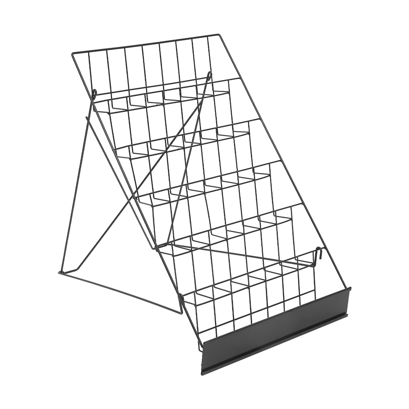 Wire Magazine Rack Comic Foldable Iron Book Display Stand with 6 Tiers