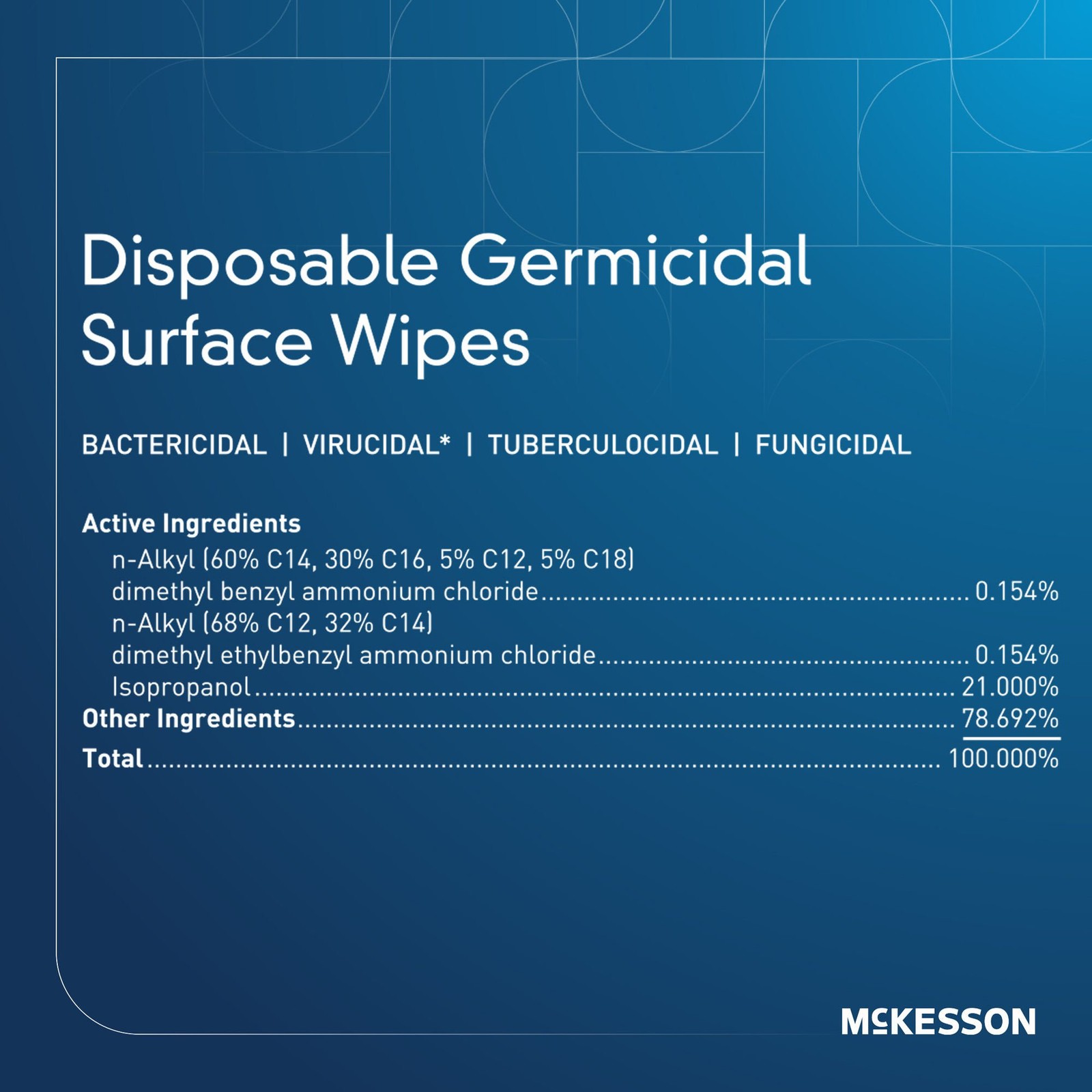 McKesson Surface Disinfectant Wipe Canister Alcohol Scent 800 Ct 50-66160