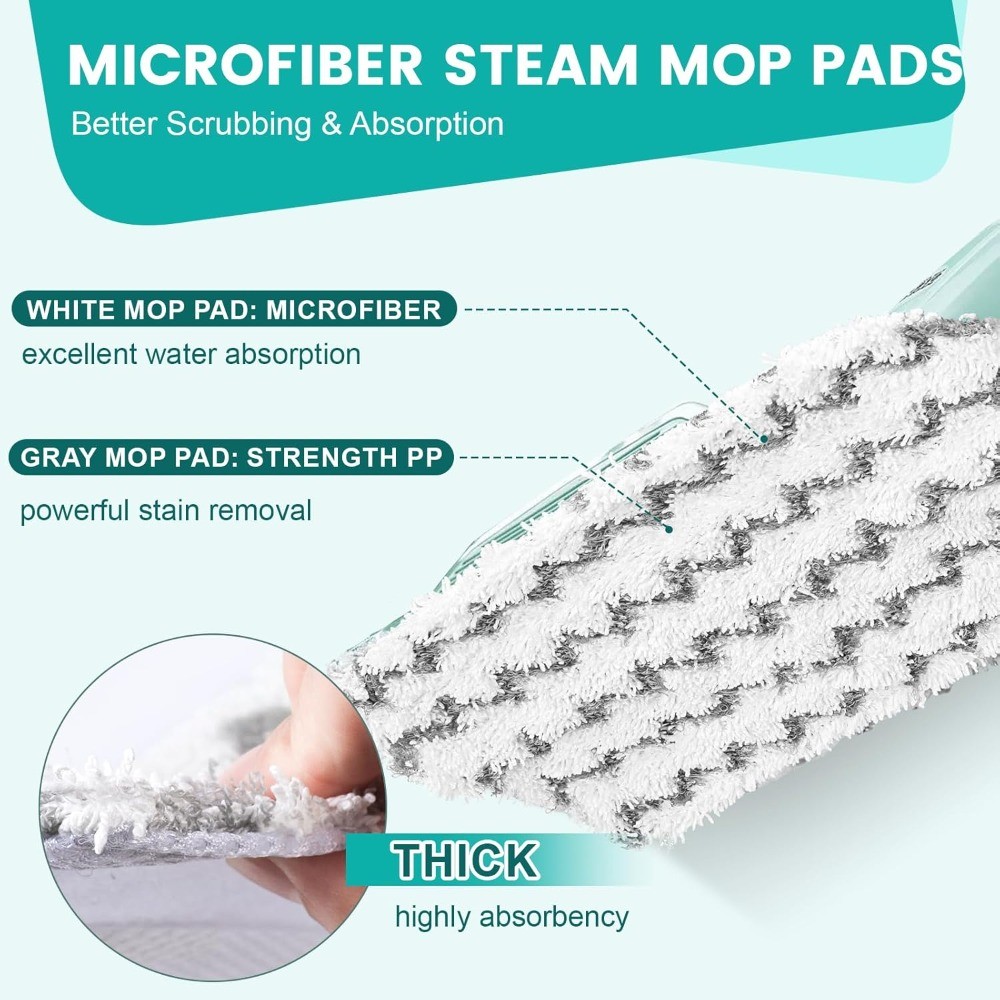 6 Pack Washable and Reusable Microfiber Steam Mop Pads Compatible with Shark