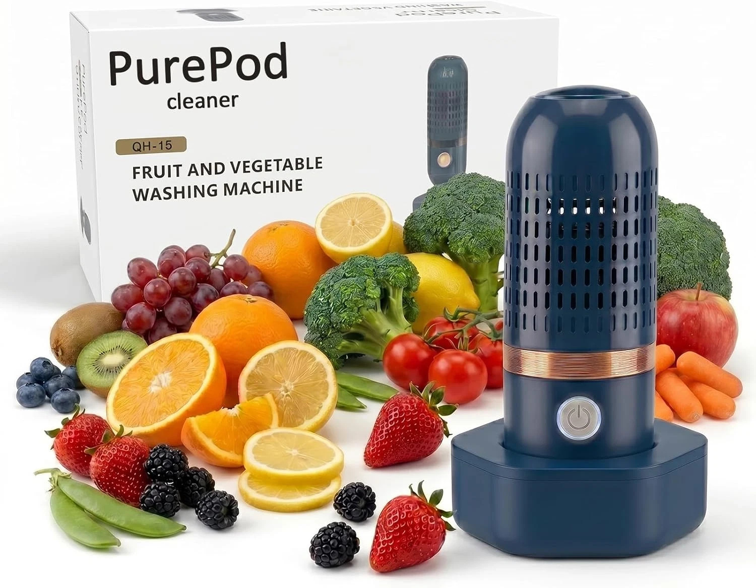 Pure Pod Vegetable Cleaner – Wireless Rechargeable Fruit and Produce Washing Mac