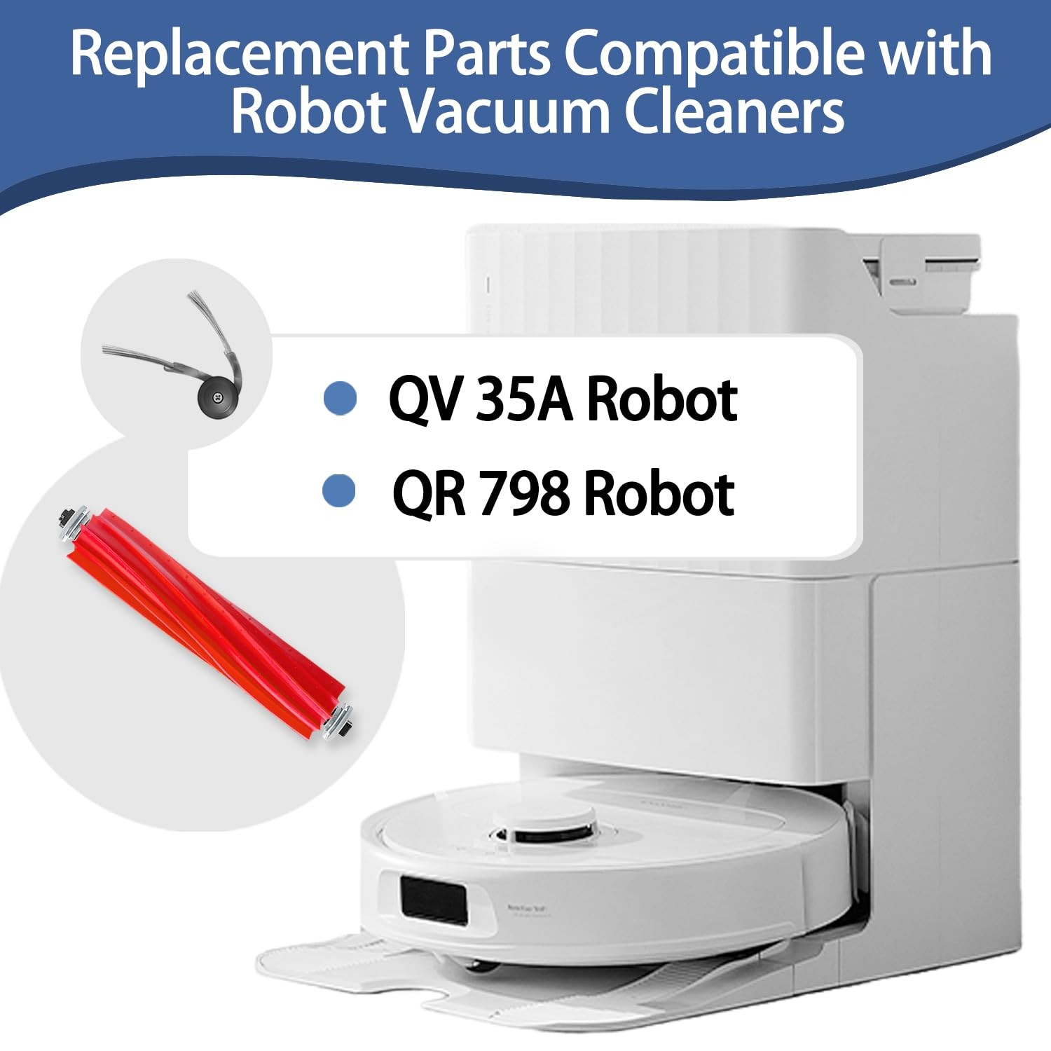 Replacement Accessories kit Compatible with Roborock QV 35A / QR 798 Vacuum C…