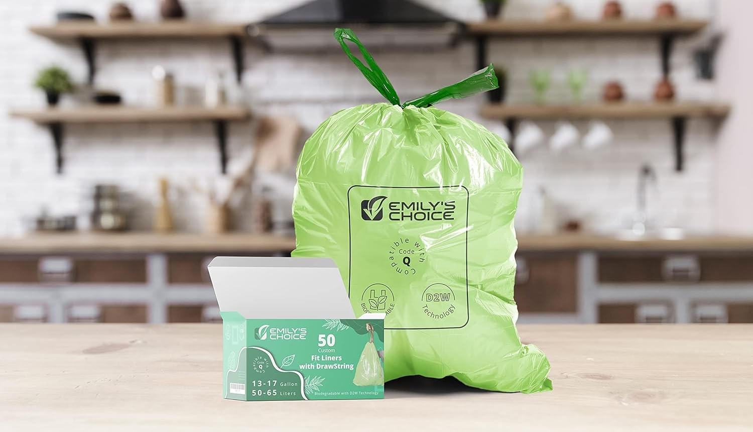 Emily’s Choice Biodegradable Trash Bag Code Q (50 50 Count (Pack of 1)
