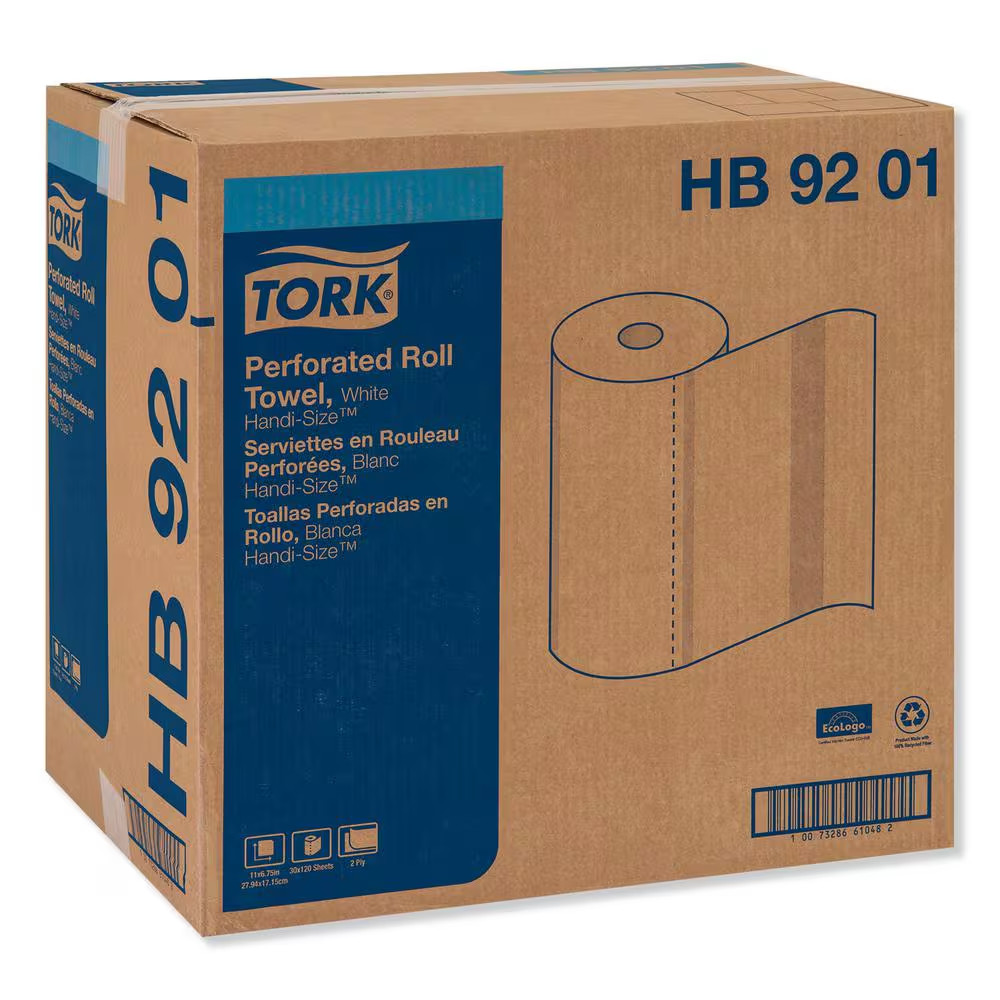 Handi-Size Perforated Roll Towel 2-Ply 11 X 6.75 White (120 Sheets per Roll, 30