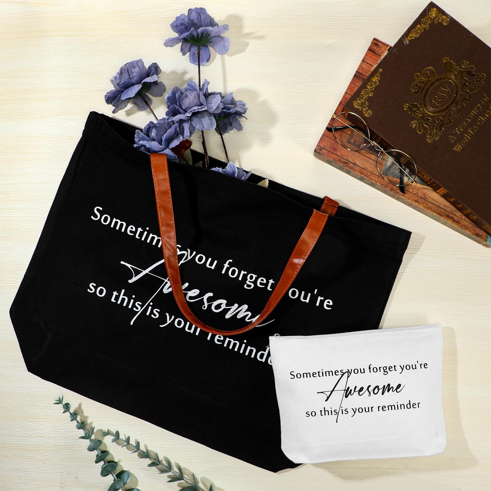Queekay 2 Pcs Tote bag: about 48 x 32 x 18 cm, As is Shown in the Pictures