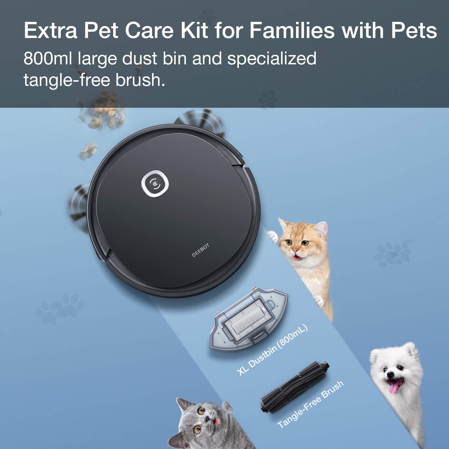 DEEBOT OZMO U2 Pro Robot Vacuum Cleaner 2 in1 Vacuum and Mop, Extra Pet Care …