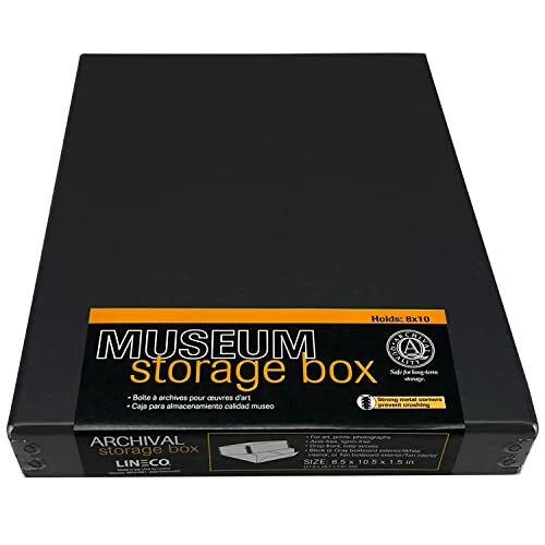 Lineco Museum Storage Box, Archival Quality Acid-Free Buffered Drop Front Design