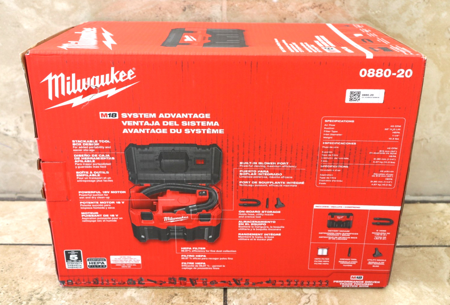 MILWAUKEE M18 2-GALLON WET / DRY VACUUM MODEL 0880-20 / NEW, FREE SHIPP.
