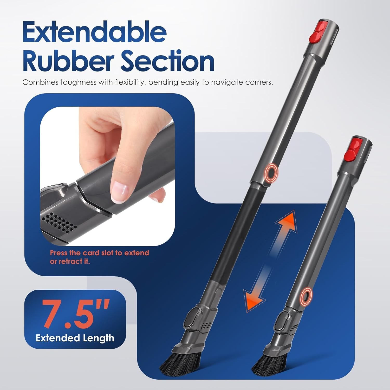 Extendable Flexi Crevice Tool Cleaner Head for Dyson V15 V12 V11 V10 V9 V8 V7 G5