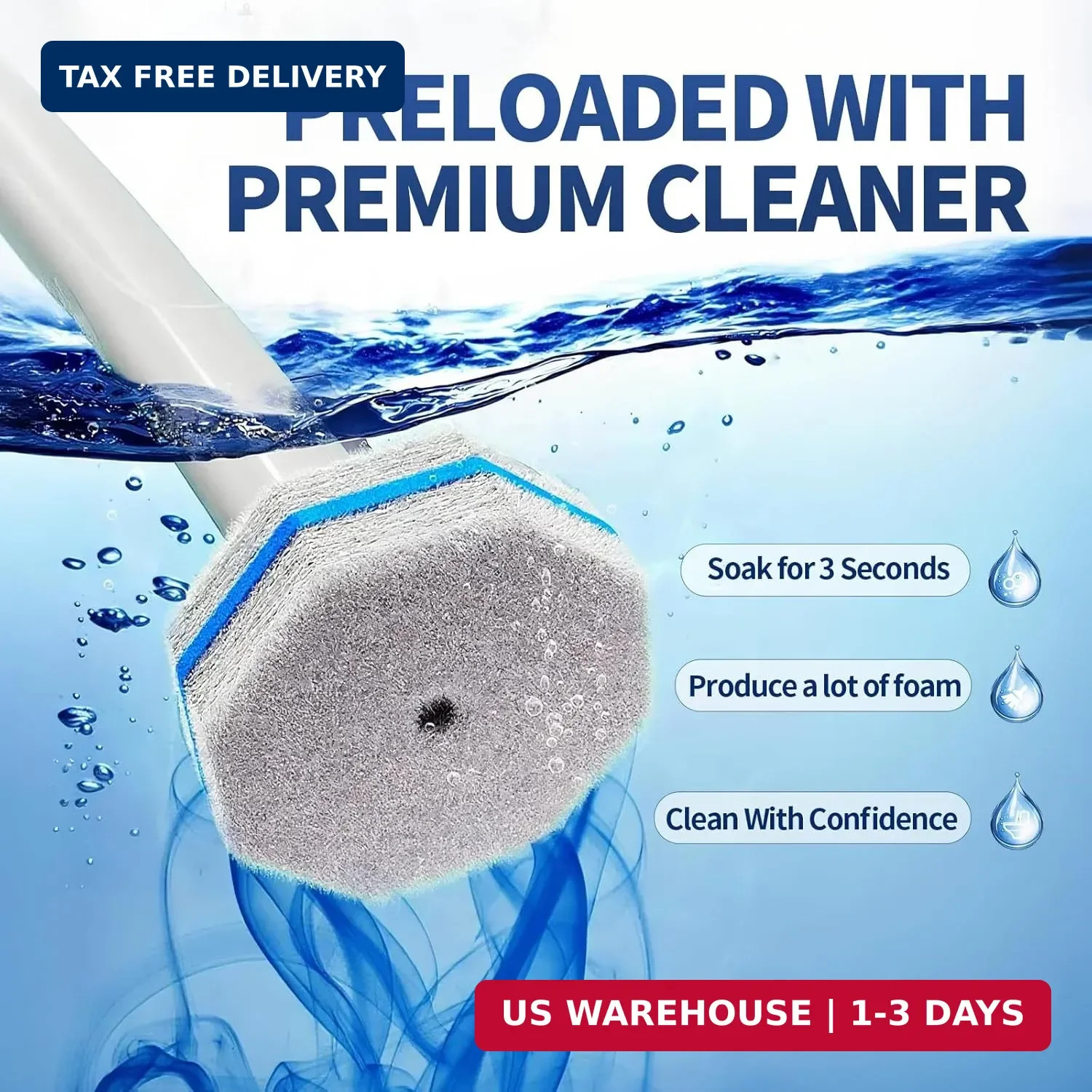 60PCS Disposable Toilet Brush Refills High-density Cleaner Wands for Clorox