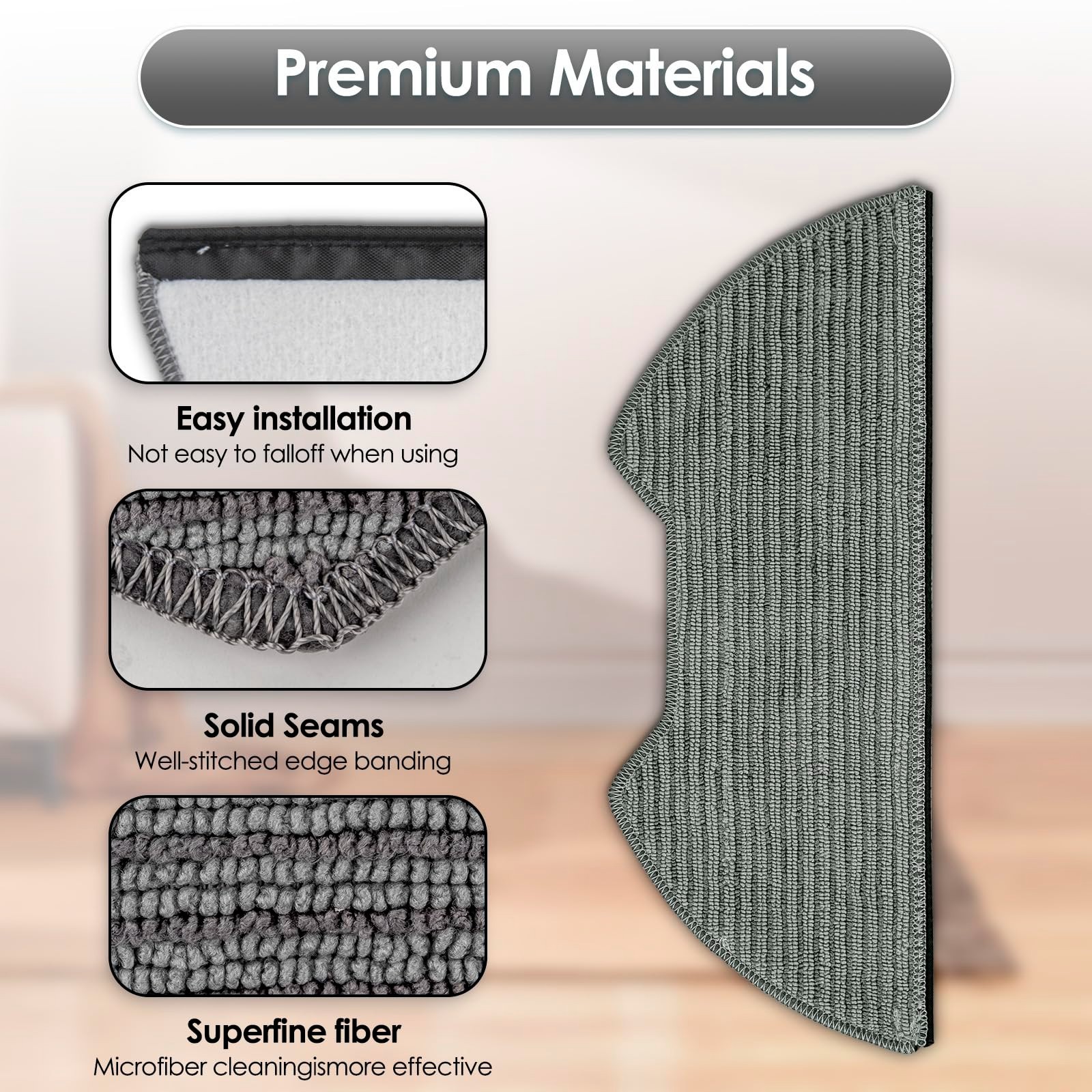 4 Pack Replacement Mop Pads for Shark Matrix Plus Robot Vacuum, Washable Cloths