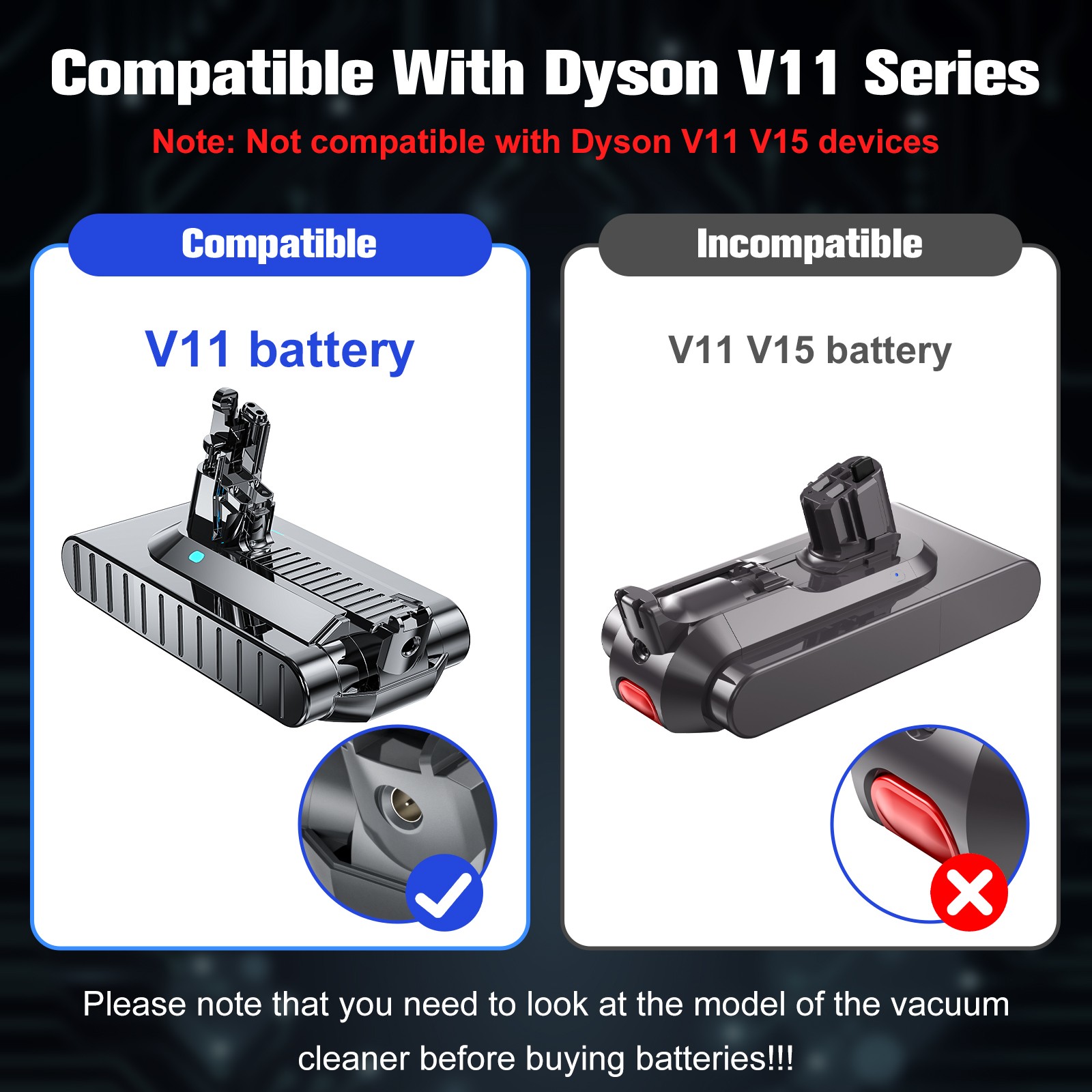For Dyson V11 SV14 Absolute 25.2V V11 Motorhead Screw Version 8.0Ah Battery
