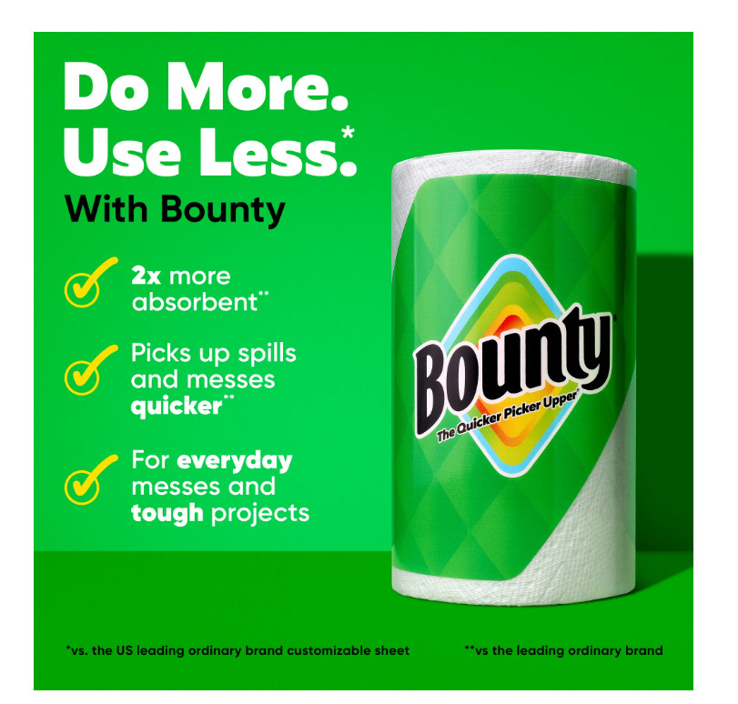 Bounty Select-A-Size Paper Towels, White, 12 Double Rolls = 24 Regular Rolls