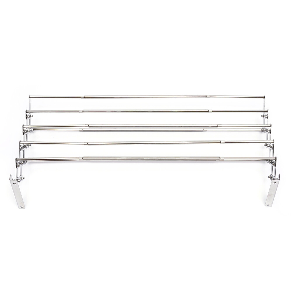 Wall Mounted Clothes Drying Rack Shelf Folding Dryer Hanger For Laundry Room