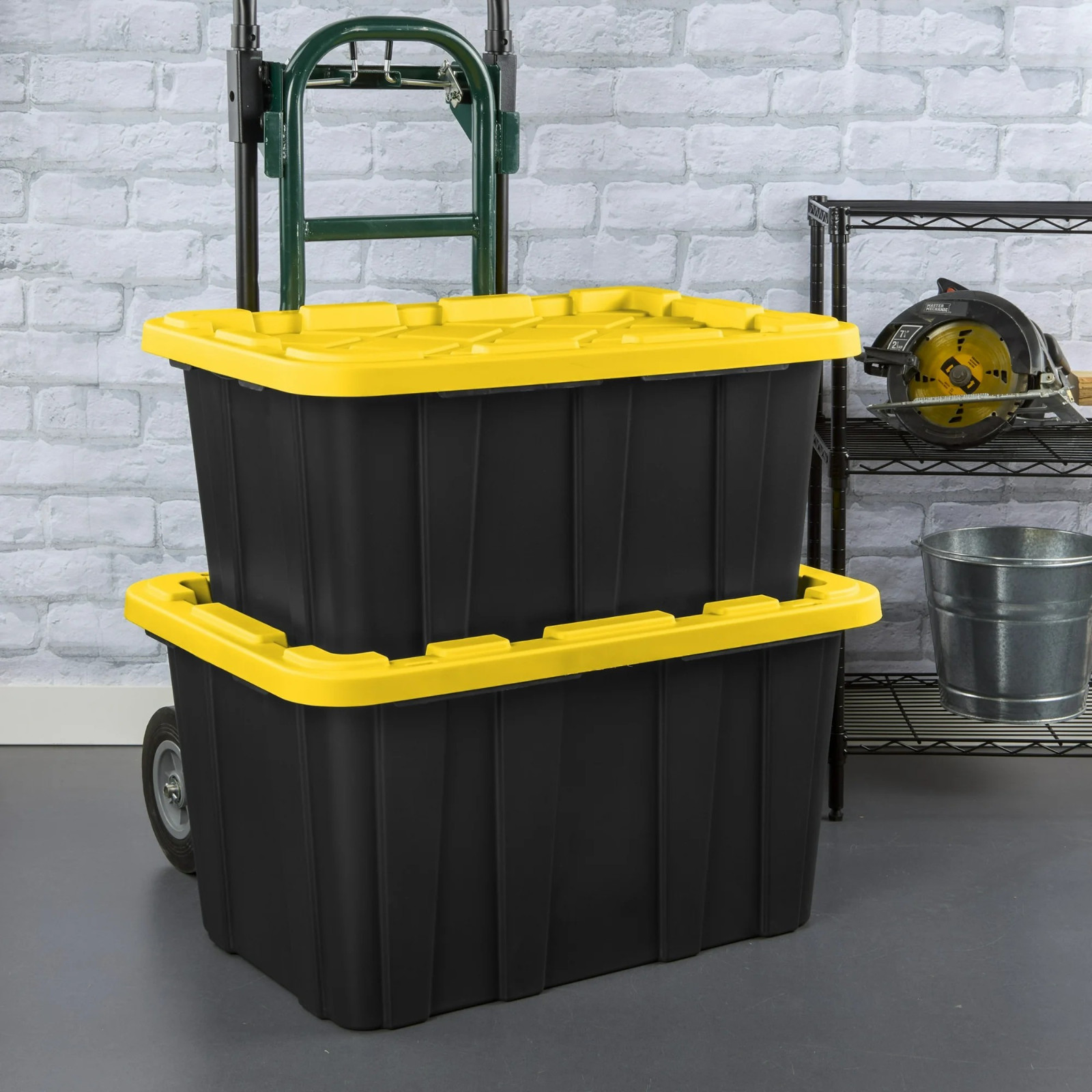 Sterilite Large Storage Bin, 27 Gallon Durable Plastic Storage Tote with Snap-On