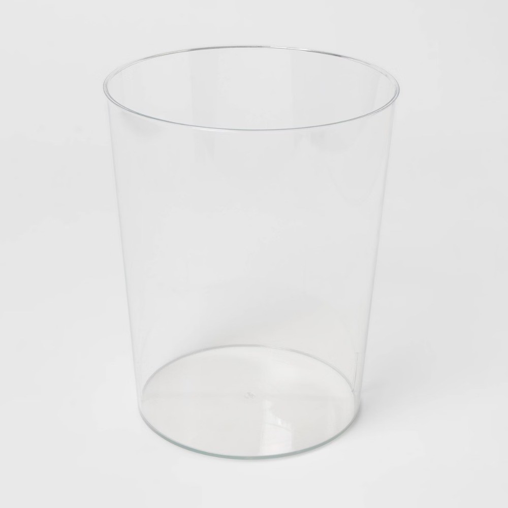 Solid Bathroom Wastebasket Clear:Plastic,10.5″ High,6.5L Acrylic Trash Container