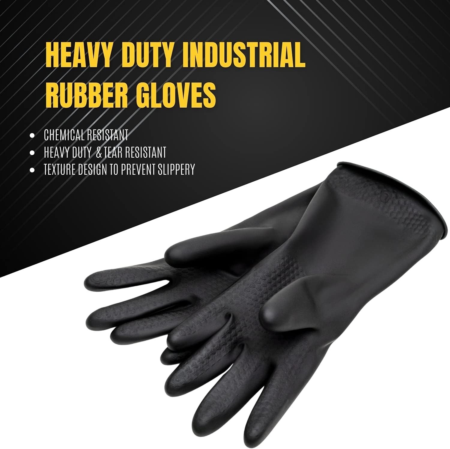 Versatile Extra Thick Rubber Gloves – Ideal for Chemical Handling and Cleaning